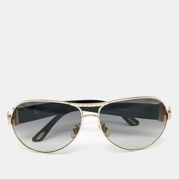 Pre Owned Chopard Black Gradient SCH 866S Crystal Aviator Sunglasses