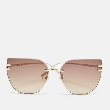 Pre Owned Chopard Brown/Gold Tone SCHL54 Butterfly Sunglasses