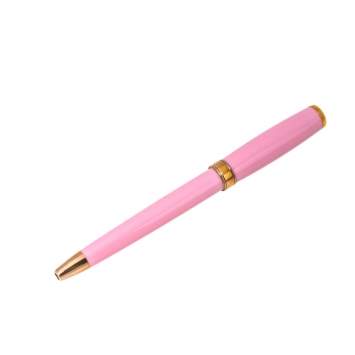 Pre Owned Chopard Pink Resin Gold Tone Mini Ballpoint Pen