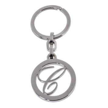 Pre Owned Chopard Silver Tone Logo Key Ring