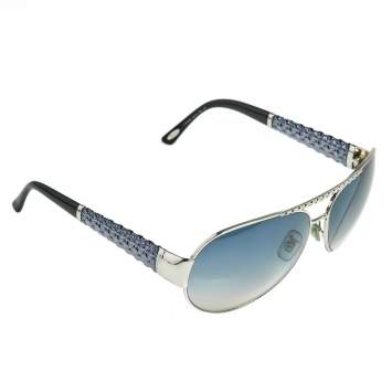 Pre Owned Chopard Blue Acetate SCH 994 Gradient Aviator Sunglasses