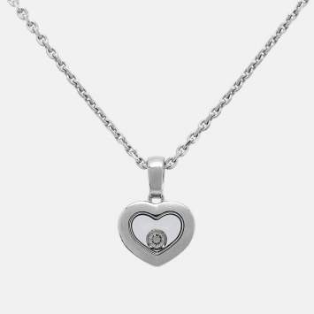 Pre Owned Chopard Happy Diamonds Icons 18k White Gold Pendant Necklace