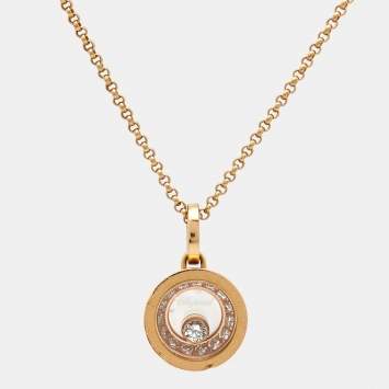 Pre Owned Chopard  Happy Diamonds 18k Rose Gold Necklace