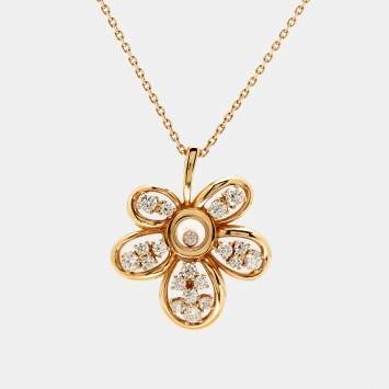Chopard Happy Diamonds 18k Rose Gold Pendant Necklace