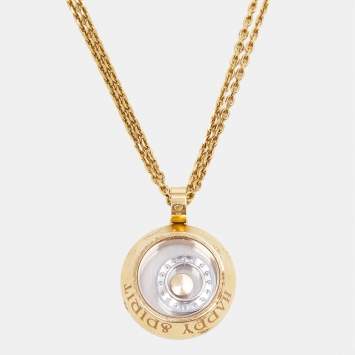 Pre Owned Chopard Happy Spirit Diamonds 18k Two Tone Gold Necklace