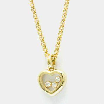 Pre Owned Chopard 18K Yellow Gold and Diamond Happy Diamonds Pendant Necklace
