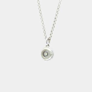 Chopard 18K White Gold Diamond Miss Happy Necklace 