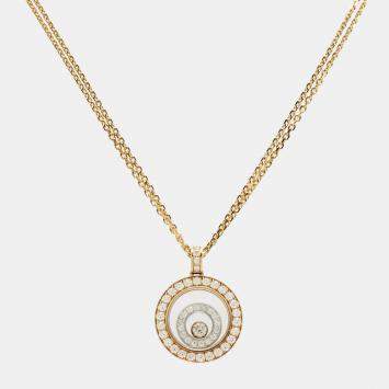 Pre Owned Chopard Happy Spirit Diamonds 18k Two Tone Gold Necklace