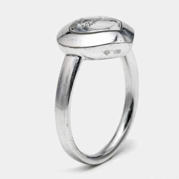 Chopard Happy Hearts Diamonds 18k White Gold Ring Size 53