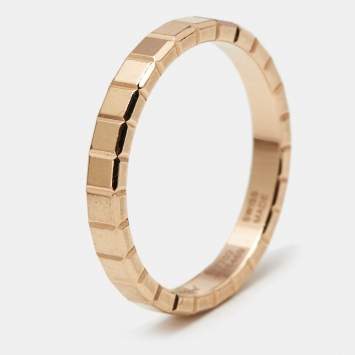 Pre Owned Chopard Ice Cube 18k Rose Gold Ring Size 49