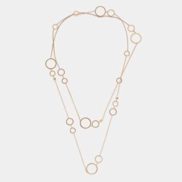 Pre Owned Chopard 18K Yellow Gold Diamond Long Link Station Necklace
