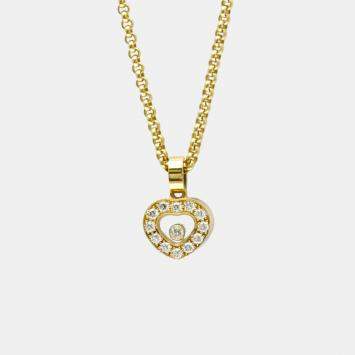 Pre Owned Chopard Happy Diamonds 18K Yellow Gold Diamond Necklace