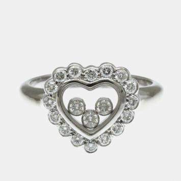 Pre Owned خاتم شوبارد هابي دايمونتس ألماس ذهب أبيض عيار 18 مقاس 55