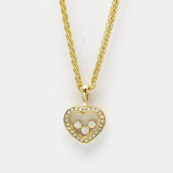 Pre Owned قلادة شوبارد "هابي" دياموند ذهب أصفر عيار 18 دلاية