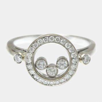 Pre Owned خاتم شوبارد هابي دايموند ألماس وذهب أبيض عيار 18 مقاس 52