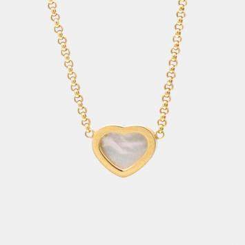 Pre Owned قلادة شوبارد هابي هارتس ذهب وردي عيار 18 وأم اللؤلؤ