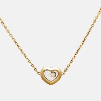 Pre Owned Chopard Happy Diamonds Heart 18k Yellow Gold Anklet Bracelet