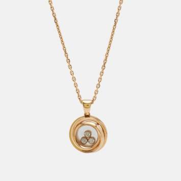 مملوكة مسبقًا Chopard Happy Emotions Diamonds 18k Rose Gold Necklace