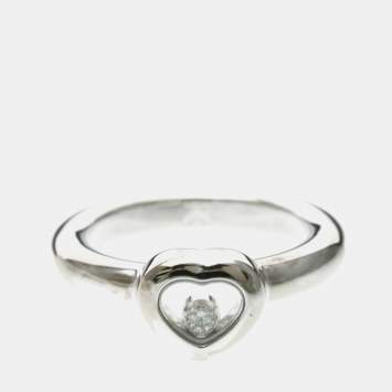 مملوكة مسبقًا خاتم شوبارد هابي دايموندز ألماس وذهب أبيض عيار 18 مقاس 51