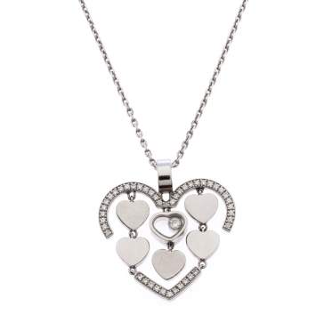 Pre Owned Chopard Happy Diamonds Happy Amore 18K White Gold Pendant Necklace