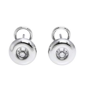 Pre Owned Chopard Miss Happy Diamond 18K White Gold Stud Earrings