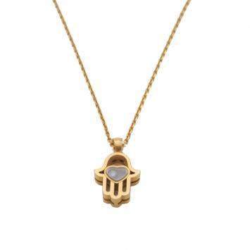 Pre Owned Chopard Happy Diamond Hamsa Hand Rose Gold Necklace