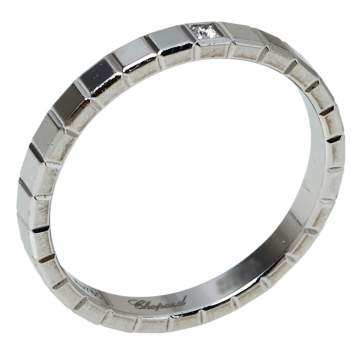 Pre Owned Chopard Ice Cube Pure Diamond 18K White Gold Ring Size 54
