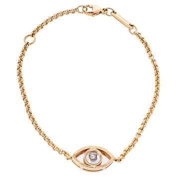 Pre Owned Chopard Happy Diamond Evils Eye 18K Rose Gold Bracelet