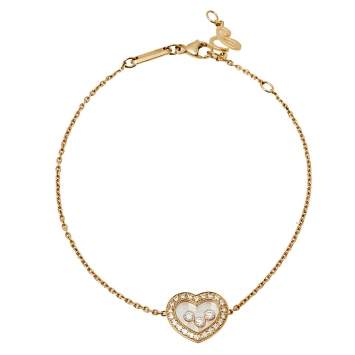 Pre Owned Chopard Happy Diamonds Icons 18K Yellow Gold Chain Link Bracelet