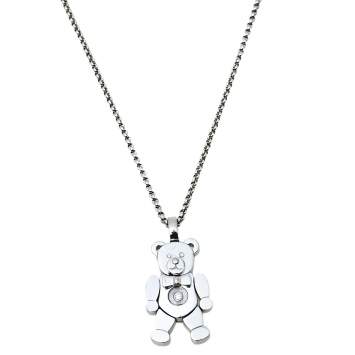Pre Owned Chopard Happy Diamonds Teddy 18K White Gold  Pendant Necklace