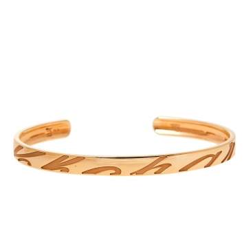 Pre Owned Chopard Chopardissimo 18K Rose Gold Open Cuff Bangle Bracelet 