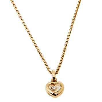 Pre Owned Chopard Happy Diamonds Icons 18K Yellow Gold Pendant Necklace 