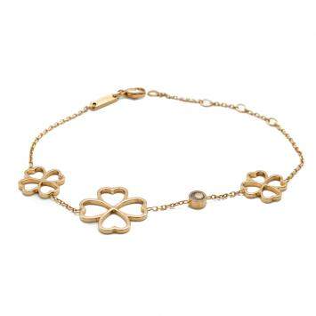 Pre Owned Chopard Rose Gold Clover Happy Diamond Bracelet