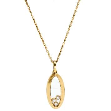 Pre Owned Chopard  Happy Diamond 18K Yellow Gold Pendant Necklace