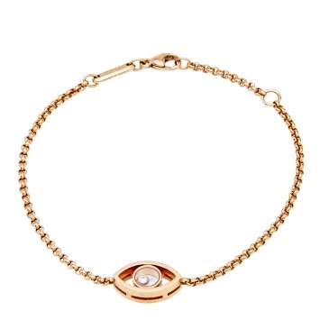 Pre Owned Chopard Happy Diamond Evil Eye Diamond 18k Rose Gold Link Bracelet