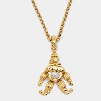 مملوكة مسبقًا Chopard Happy Diamond Clown Diamond 18k Yellow Gold Pendant Necklace