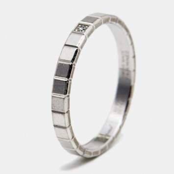 Pre Owned Chopard Ice Cube Diamond 18k White Gold Band Ring Size 54
