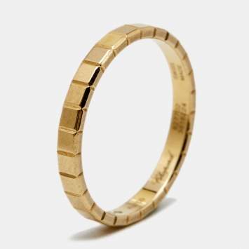 Pre Owned Chopard Ice Cube 18k Yellow Gold Band Ring Size 54