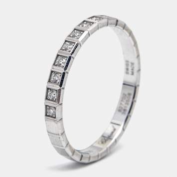 Pre Owned Chopard Ice Cube Diamonds 18k White Gold Band Ring Size 54