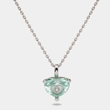 Pre Owned Chopard Happy Diamond Crystal Diamond 18k White Gold Pendant
