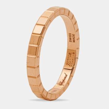 Pre Owned Chopard Ice Cube 18k Rose Gold Ring Size 52