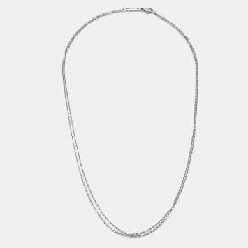 Pre Owned Chopard Double Strand Belcher 18k White Gold Chain