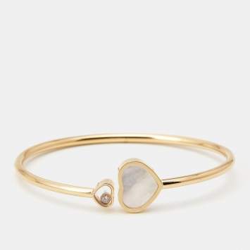 Pre Owned Chopard Happy Hearts Diamond Mother of Pearl 18k Rose Gold Bracelet