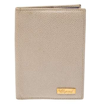 Pre Owned Chopard Beige Textured Leather Passport Holder