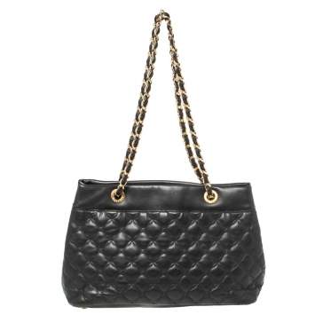 Pre Owned Chopard Black Quilted Leather Imperiale Shoulder Bag