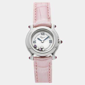 Pre Owned ساعة يد نسائية شوبارد هابي سبورت 27/8245-42 ألماس كوارتز مستعملة 26 مم