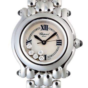 Pre Owned Chopard MOP Diamonds Stainless Steel Happy Sport 8250-23 Women's Wristwatch 26 MM
