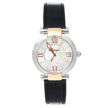 Pre Owned Chopard Silver Mother of Pearl 18K Rose Gold & Stainless Steel Imperiale 388532-6001 Women's Wristwatch 36 mm