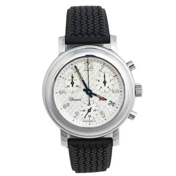 Pre Owned Chopard Silver Stainless Steel Rubber Mille Miglia 8900 Women's Wristwatch 33 mm