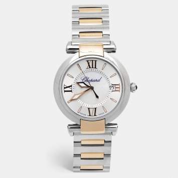 Pre Owned Chopard Mother of Pearl 18k Rose Gold Stainless Steel Imperiale 388532-6002 Women's Wristwatch 36 mm